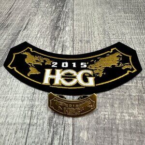 2015 Harley Davidson Collectible HOG Group Owners Rocker Patch and Pin Set NEW